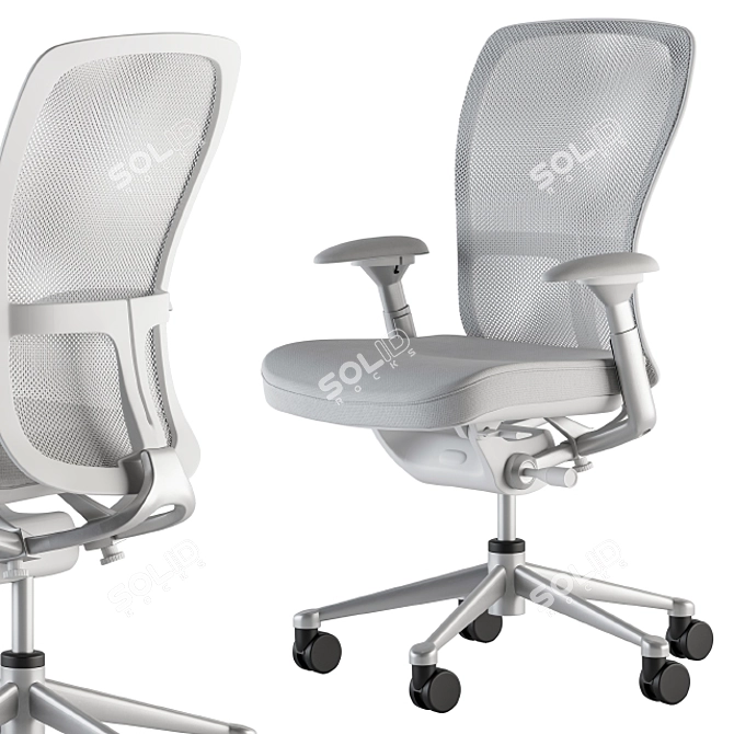 Zody Black and White Office Chair 3D model image 2