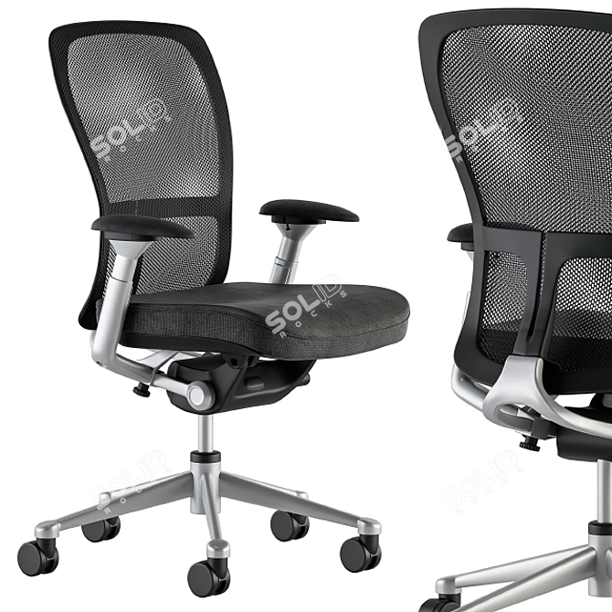 Zody Black and White Office Chair 3D model image 3