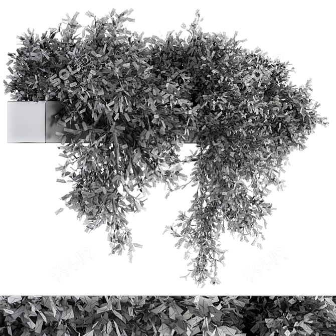 206 Outdoor Hanging Plant Set 3D model image 5