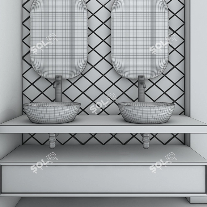 Modern 8-Piece Bathroom Set 3D model image 4