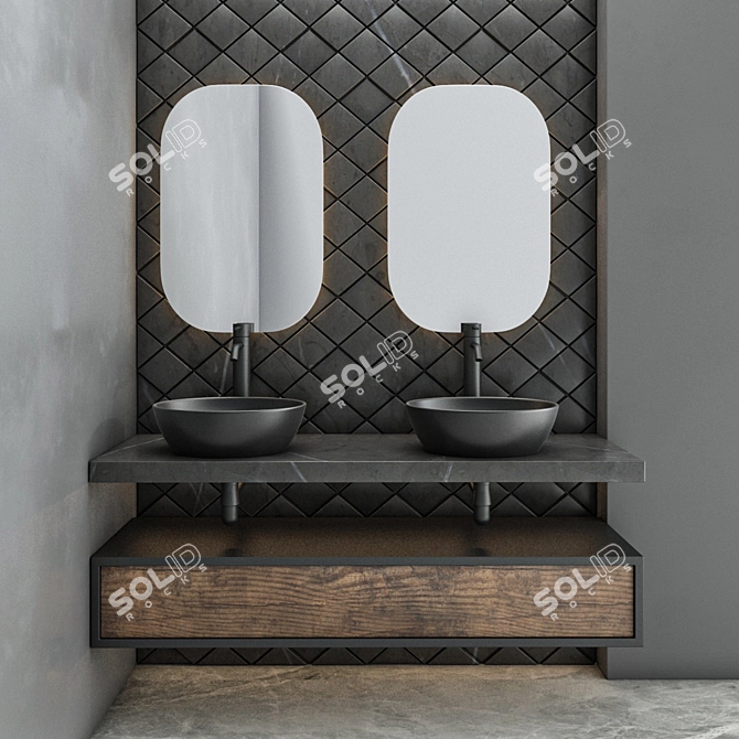 Modern 8-Piece Bathroom Set 3D model image 5