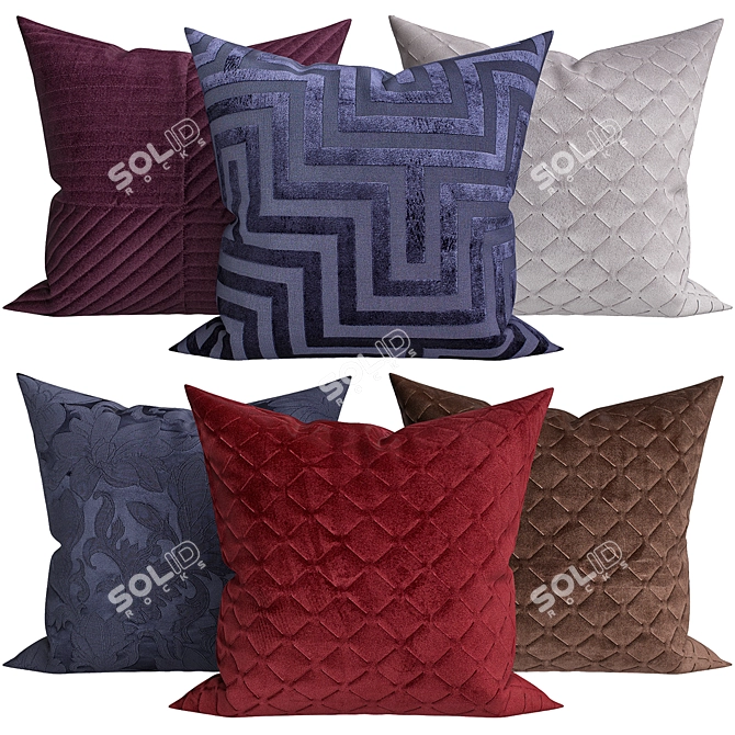 Luxury Home Decor Pillows Set 3D model image 1