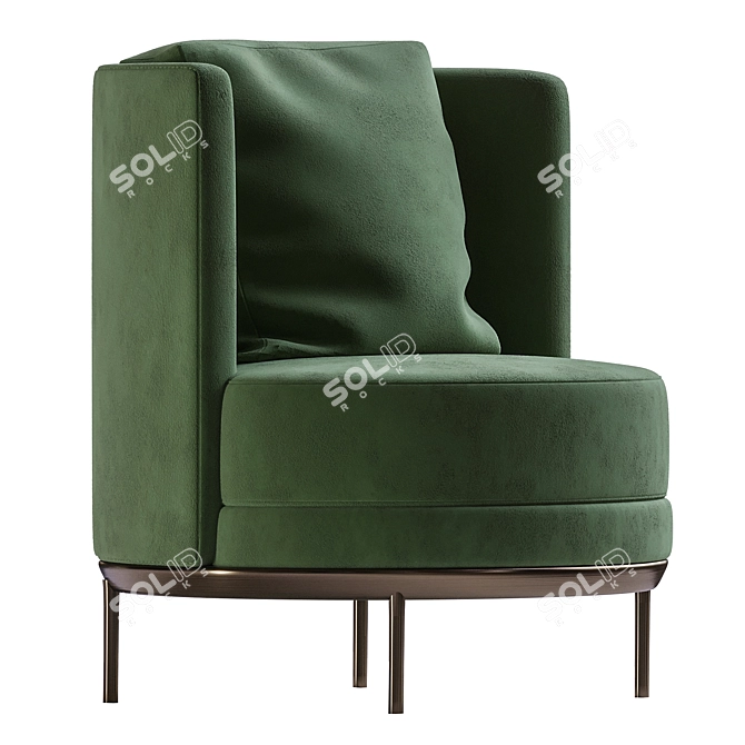 Green Armchair Corona Render 5 3D model image 1