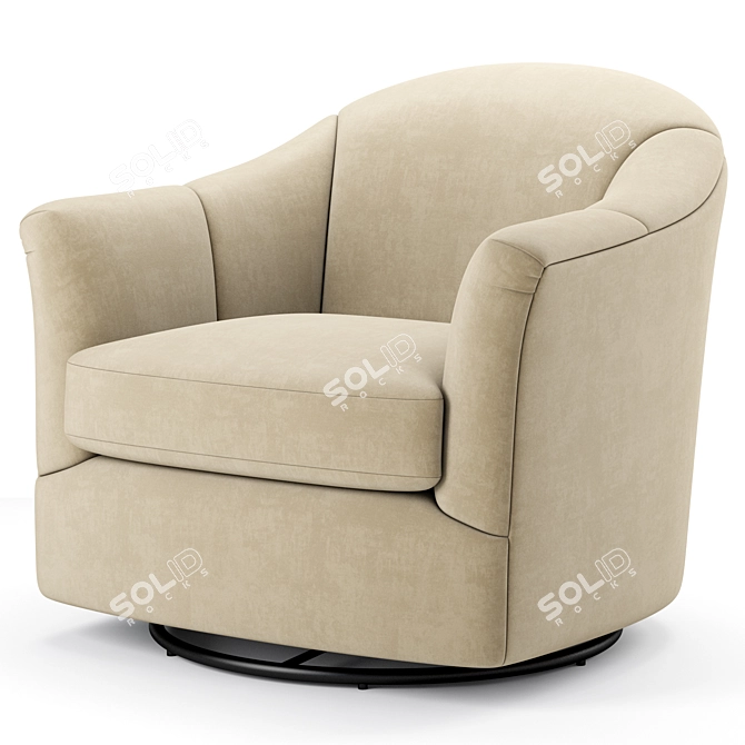 Comfy Gabriel Swivel Havertys Armchair 3D model image 2