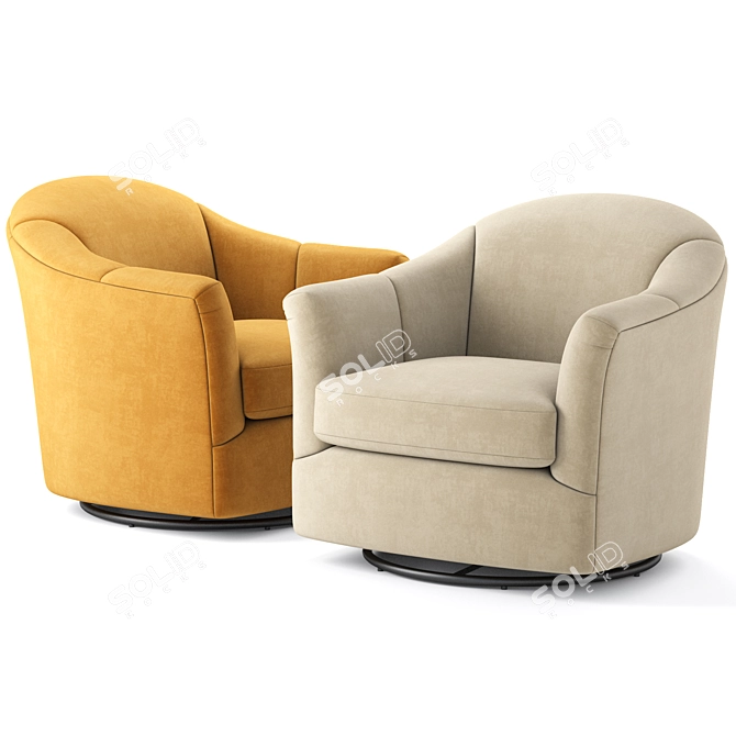 Comfy Gabriel Swivel Havertys Armchair 3D model image 4