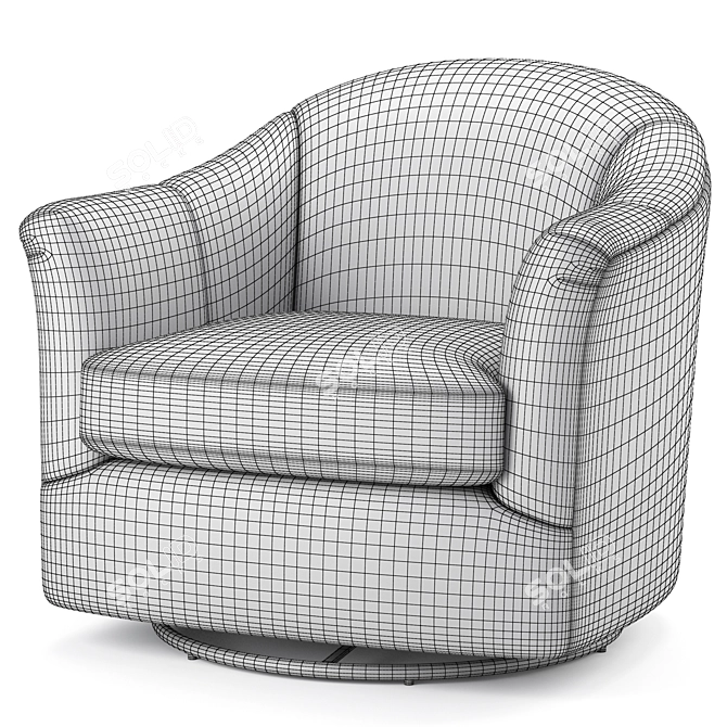 Comfy Gabriel Swivel Havertys Armchair 3D model image 6