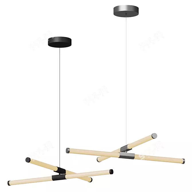 Akari Pendant: Minimalist Metal Lighting 3D model image 1