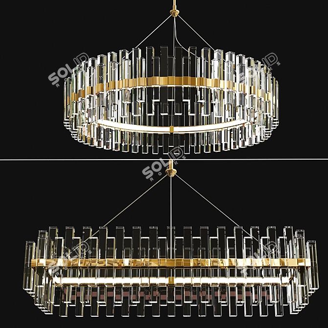 Phoebe Crystal LED Chandelier 3D model image 1