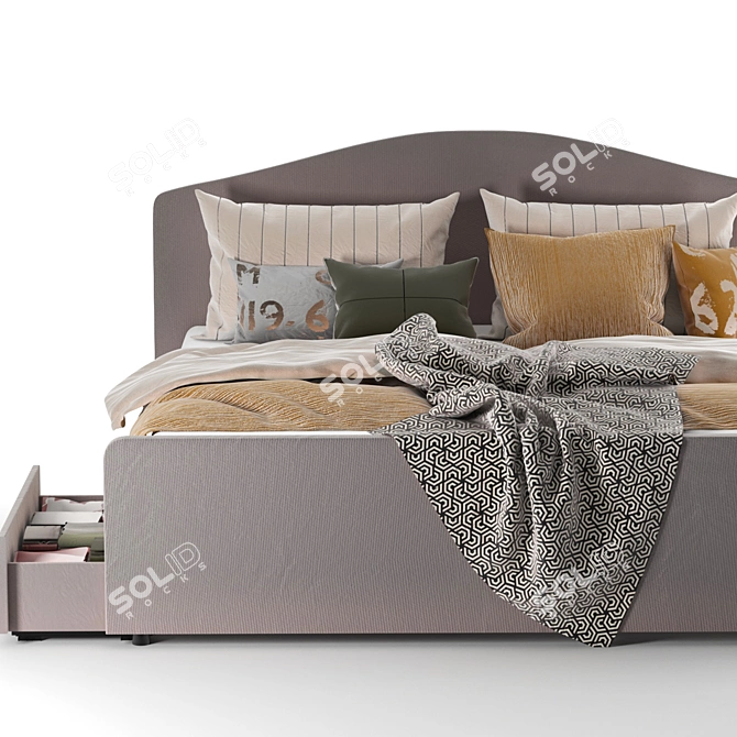 IKEA HAUGA Queen Bed Set 3D model image 2