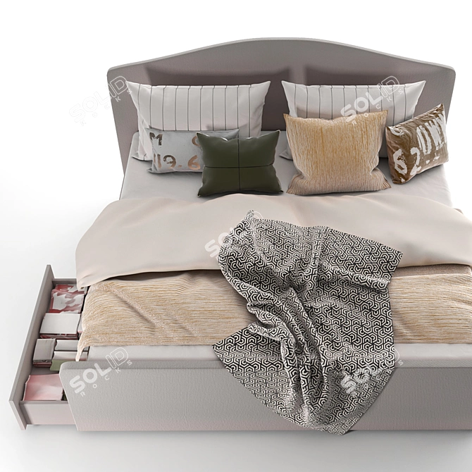 IKEA HAUGA Queen Bed Set 3D model image 4