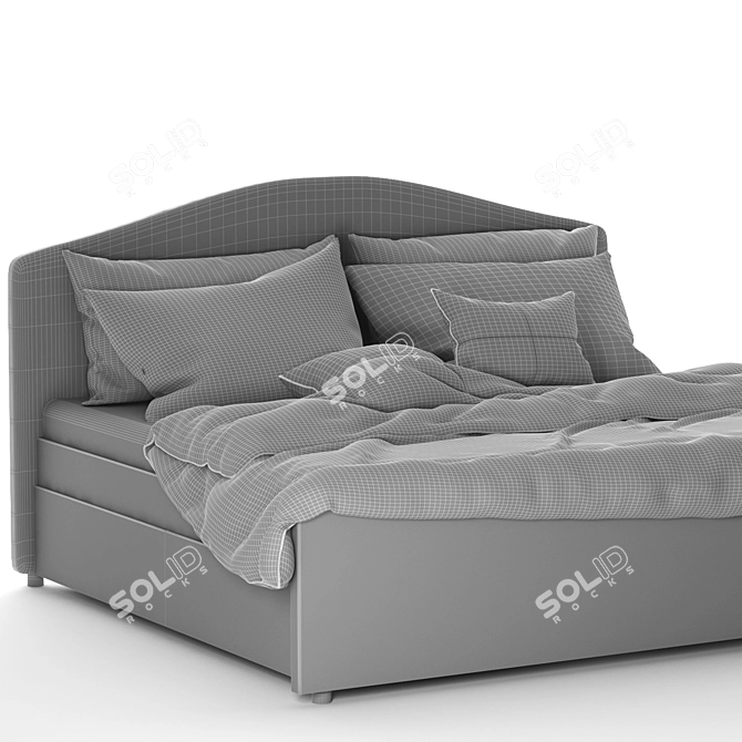 IKEA HAUGA Queen Bed Set 3D model image 6