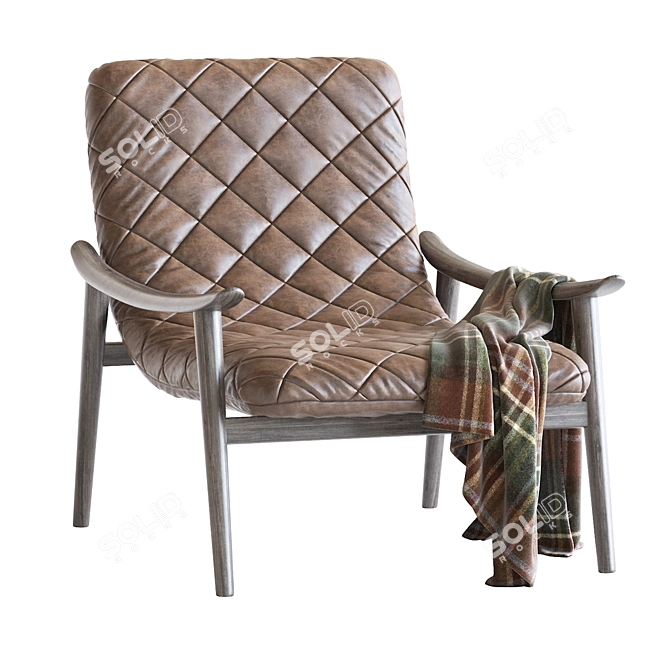 Sophisticated Fynn Saddle Armchair 3D model image 3