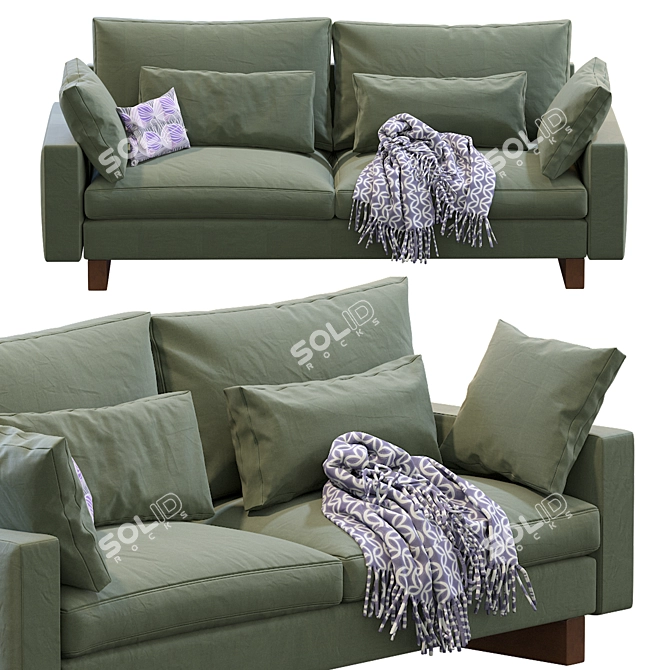 Modern West Elm Harmony Sofa 3D model image 1