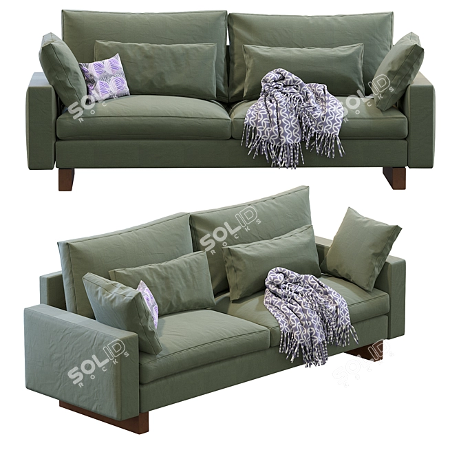 Modern West Elm Harmony Sofa 3D model image 2