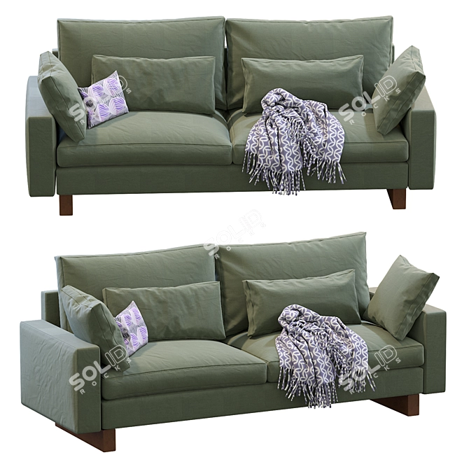 Modern West Elm Harmony Sofa 3D model image 4