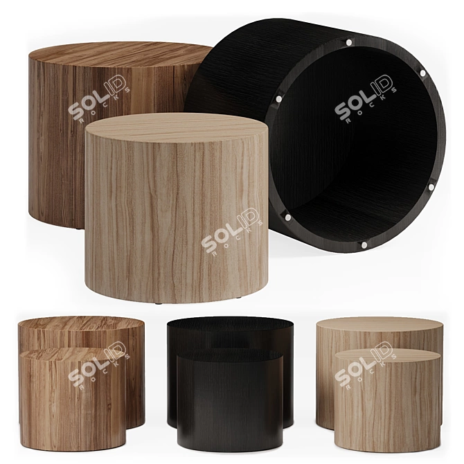 Modern Dan Table Set 3D model image 1