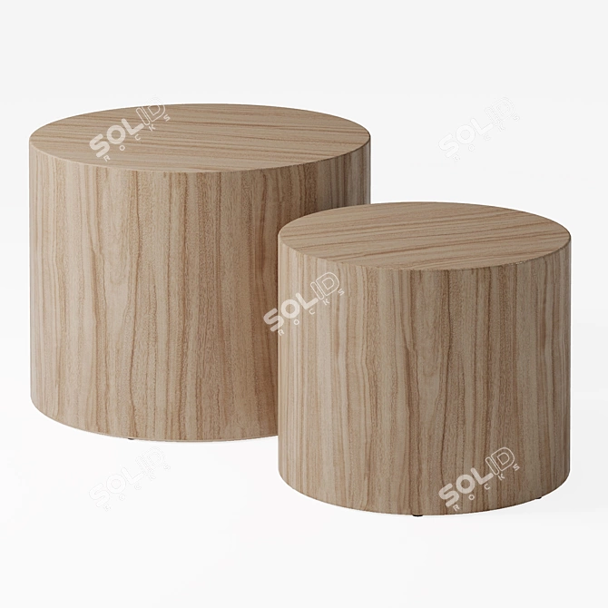 Modern Dan Table Set 3D model image 2