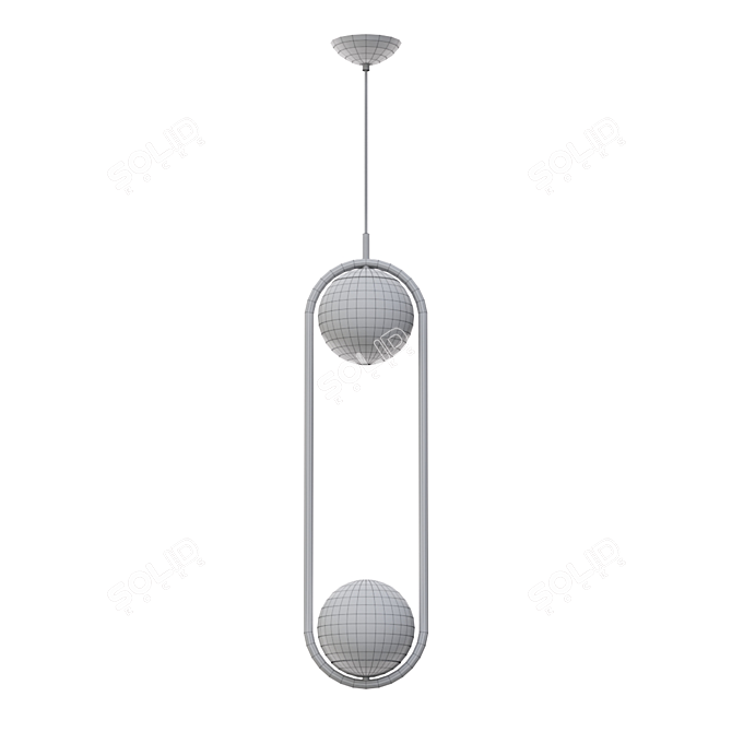 Sleek Duo Hoop Lamp 3D model image 2