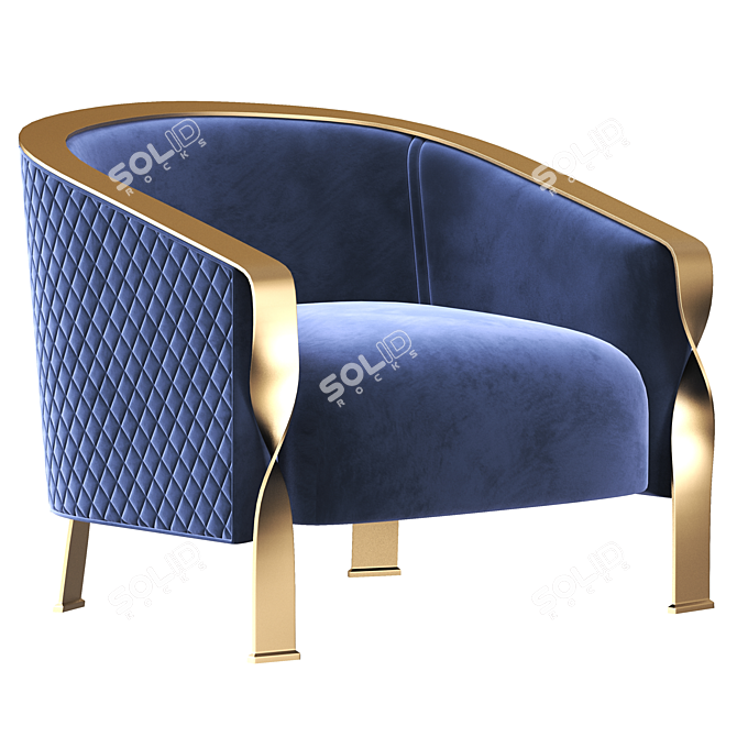 Elegant Parisian 6080 Luxury Armchair 3D model image 4