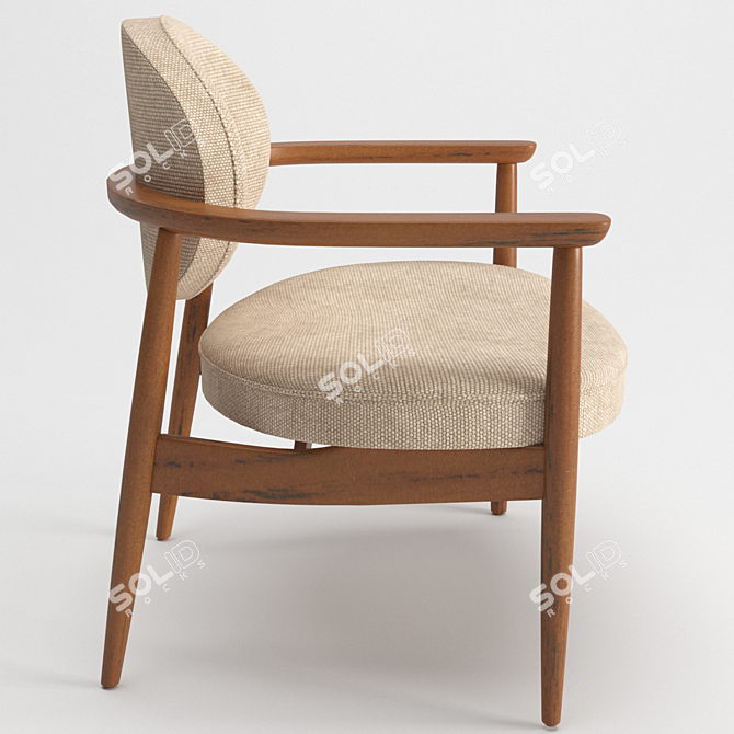 Comfortable Minimalistic Roundy Chair 3D model image 2