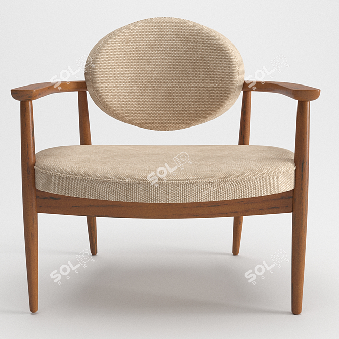 Comfortable Minimalistic Roundy Chair 3D model image 3