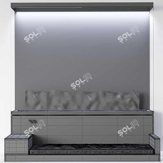 Sleek Bioethanol Fireplace - 2455mm x 2300mm x 1000mm 3D model image 3