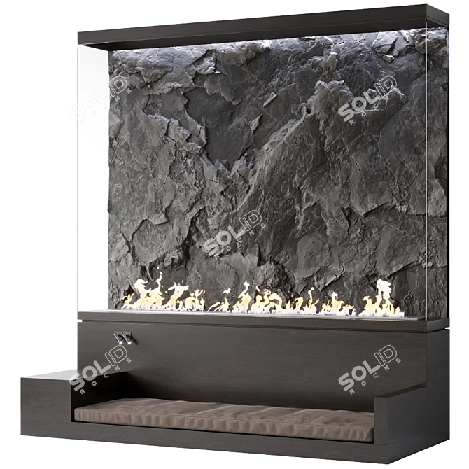 Sleek Bioethanol Fireplace - 2455mm x 2300mm x 1000mm 3D model image 4