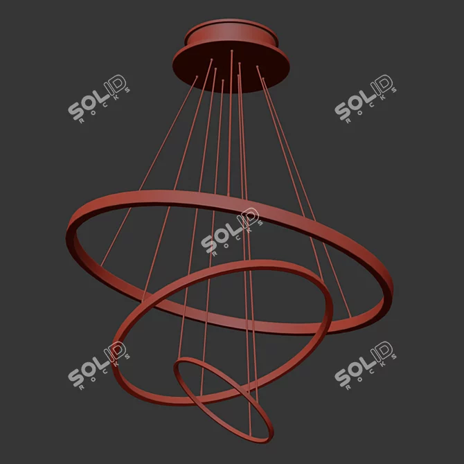 Elegant Circle Chandelier 3D model image 2