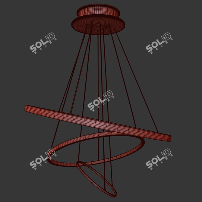 Elegant Circle Chandelier 3D model image 5