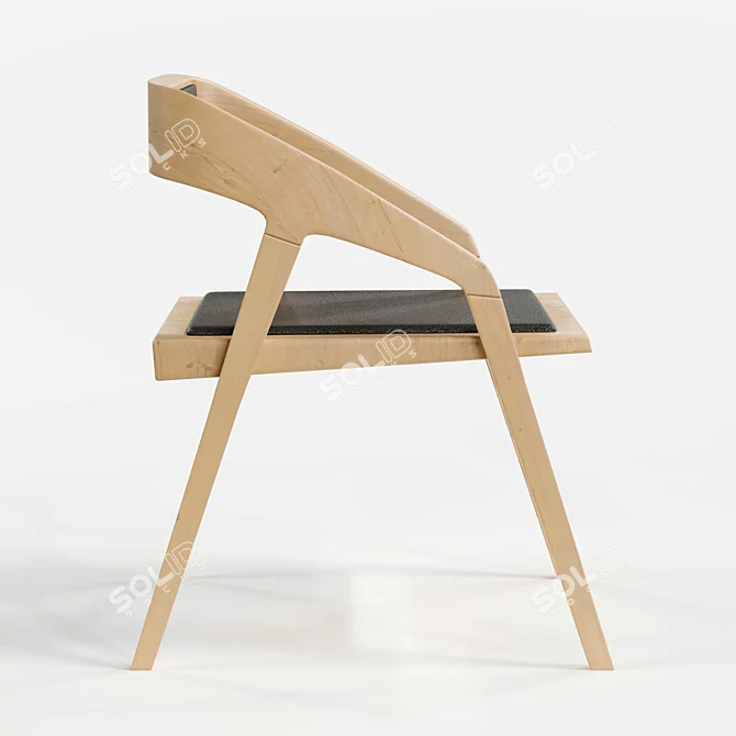Sleek Katakana Dining Chair 3D model image 4