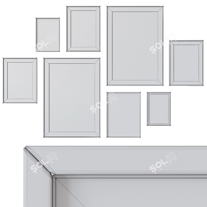  Versatile Photo Frames Set - 1086 3D model image 3