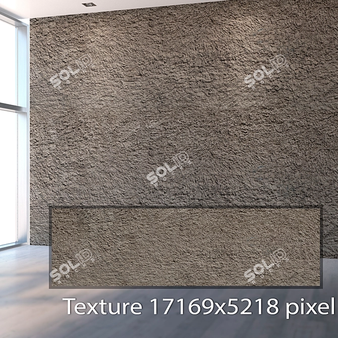 Seamless Rough Plaster Texture 3D model image 2