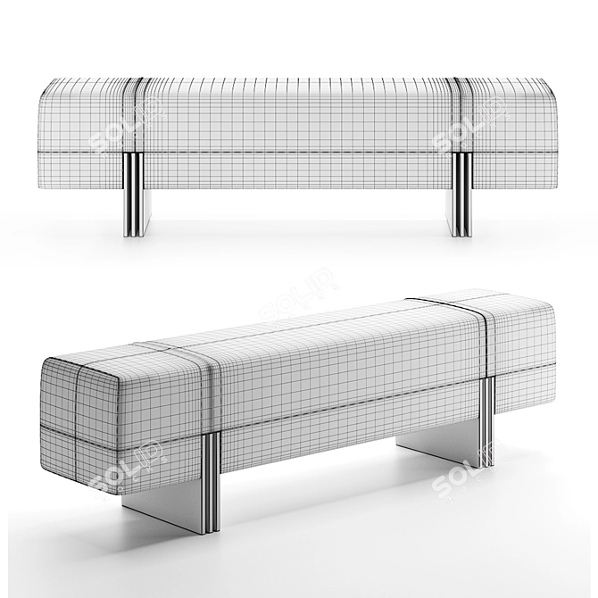 Minimalist Apua Bench: Bruno Moinard Éditions 3D model image 2