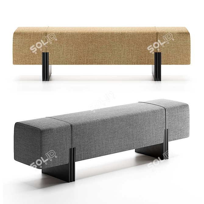 Minimalist Apua Bench: Bruno Moinard Éditions 3D model image 3