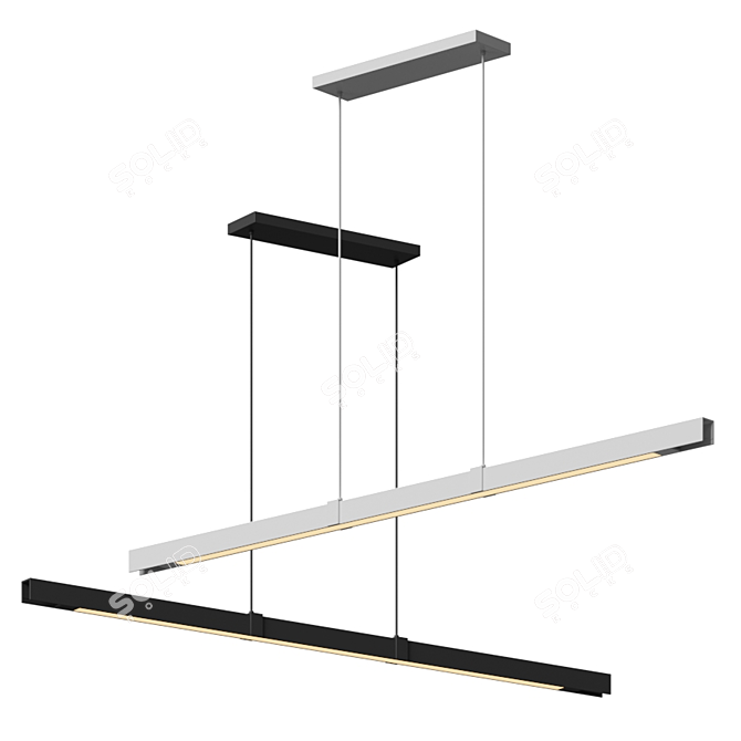 Sleek Alpha Pendant: Modern Aluminum Lighting 3D model image 1