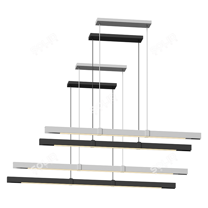 Sleek Alpha Pendant: Modern Aluminum Lighting 3D model image 4