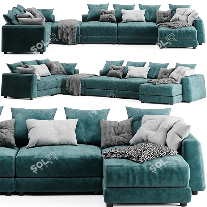 Sophisticated Trussardi Liam Sofa 3D model image 1