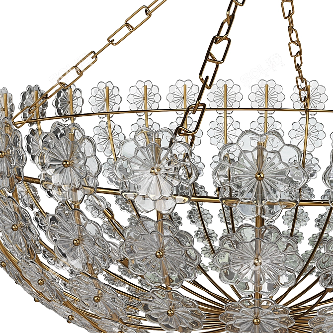 Floral Park Chandelier - Elegant Floral-inspired Lighting Piece 3D model image 2