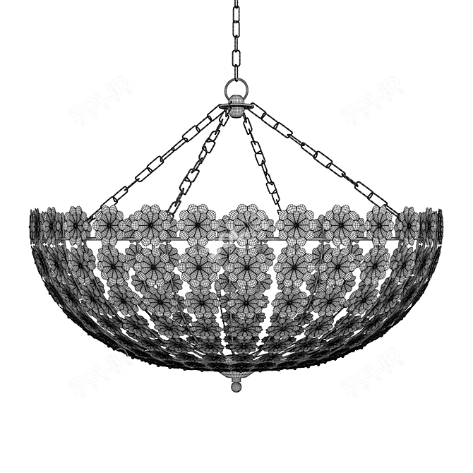 Floral Park Chandelier - Elegant Floral-inspired Lighting Piece 3D model image 3