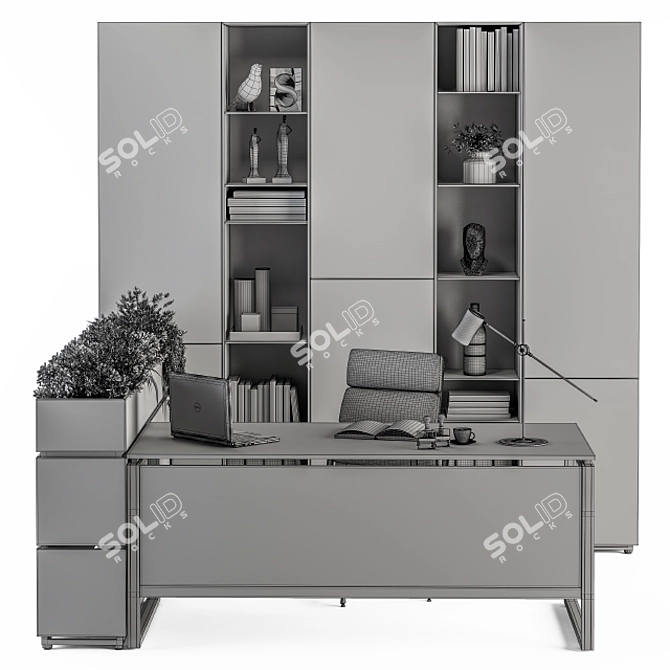 Executive Office Furniture Set 3D model image 5