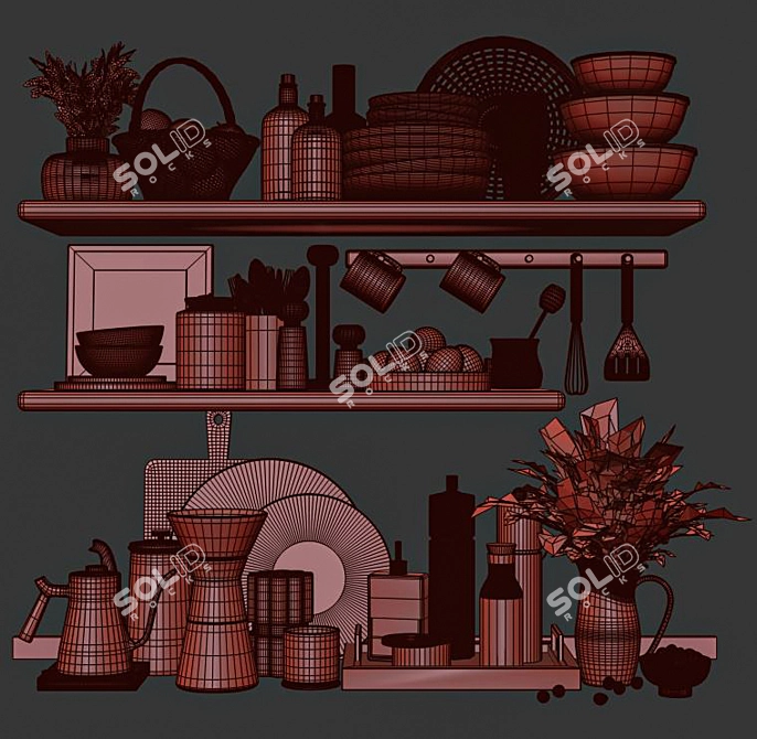 2018 Kitchen Accessories Set 3D model image 6