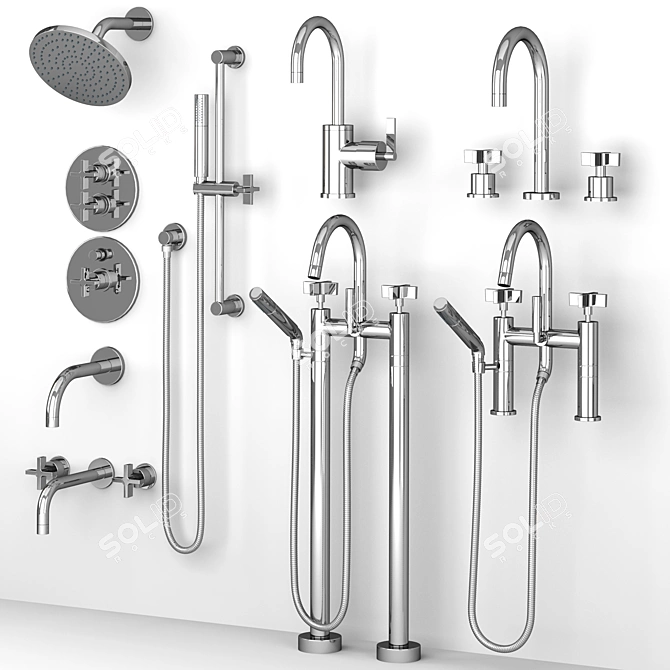 West Slope Rejuvenation Faucets & Bath Shower Set 3D model image 3