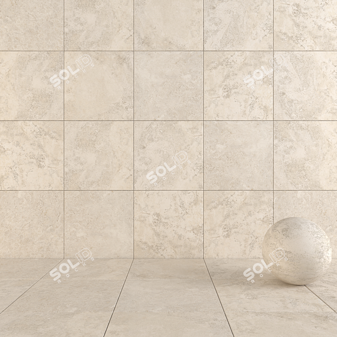 Navona Bone Cross 80x80: Wall and Floor Tiles 3D model image 1