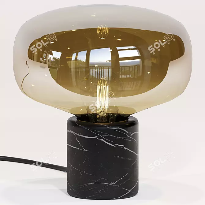 Elegant Marble and Glass Table Lamp 3D model image 1