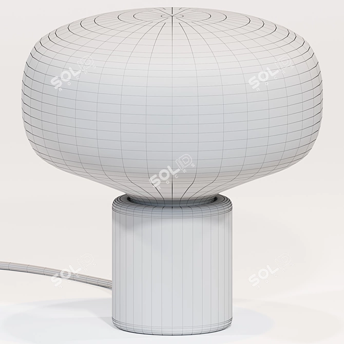 Elegant Marble and Glass Table Lamp 3D model image 2