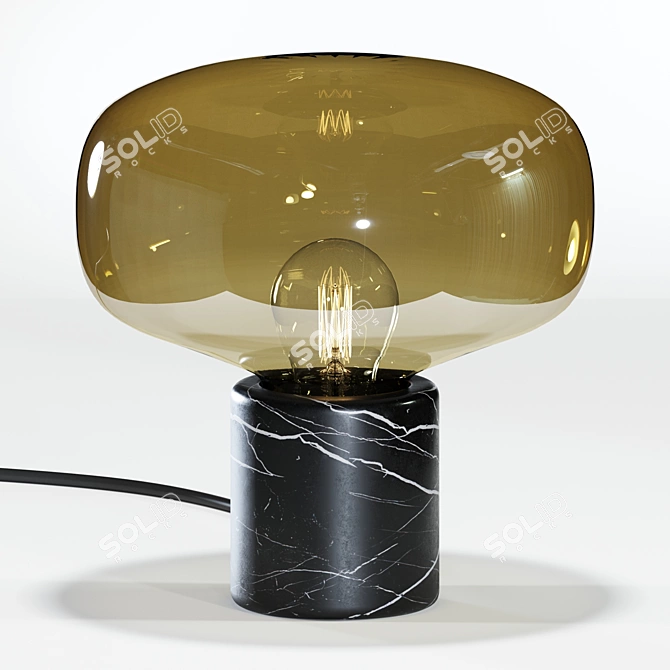 Elegant Marble and Glass Table Lamp 3D model image 3