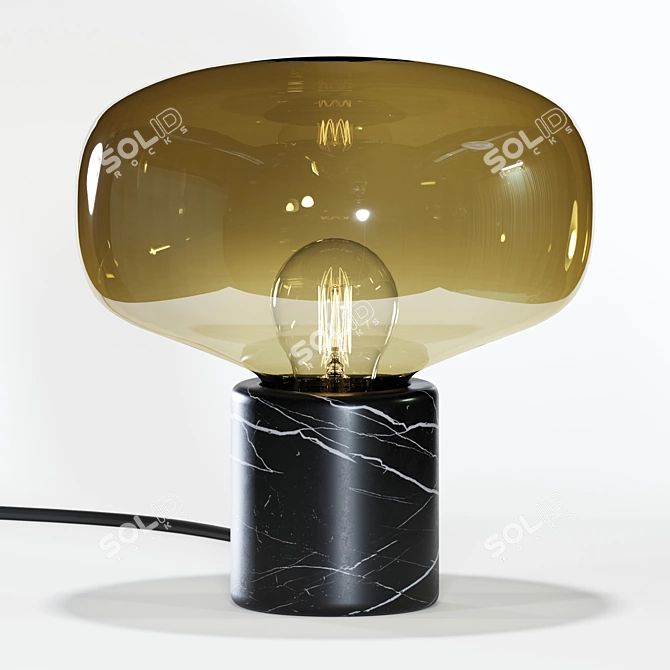 Elegant Marble and Glass Table Lamp 3D model image 4