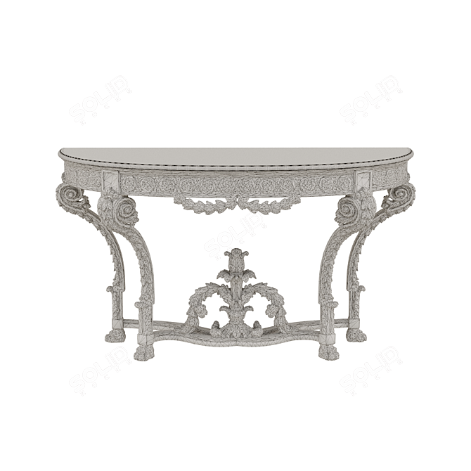 Louis XVI French Console Table 3D model image 2