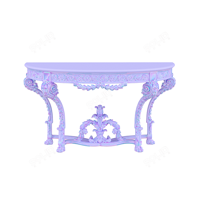 Louis XVI French Console Table 3D model image 3