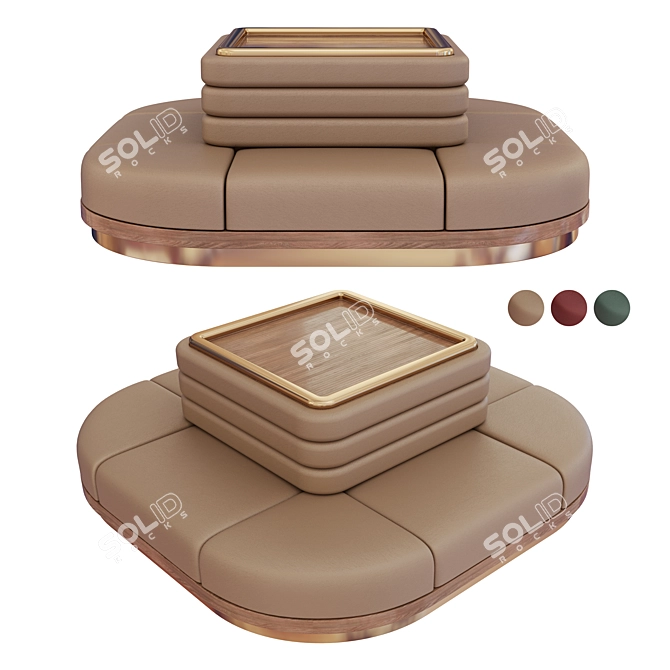 Cafe Corner Sofa Set 3D model image 1